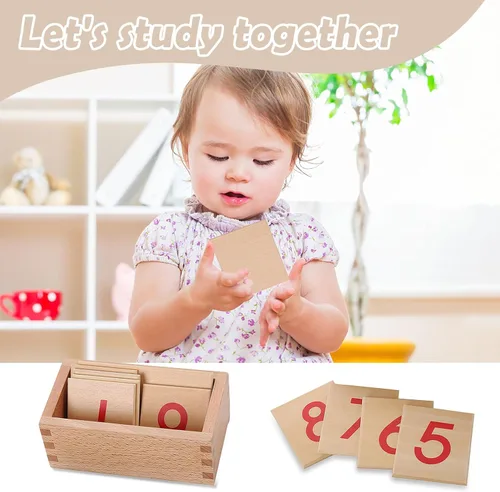 Miniatura 4 de Montessori Matemáticas Materiales Numerales Tarjetas para Preescolar Herramienta de Aprendizaje Temprano
