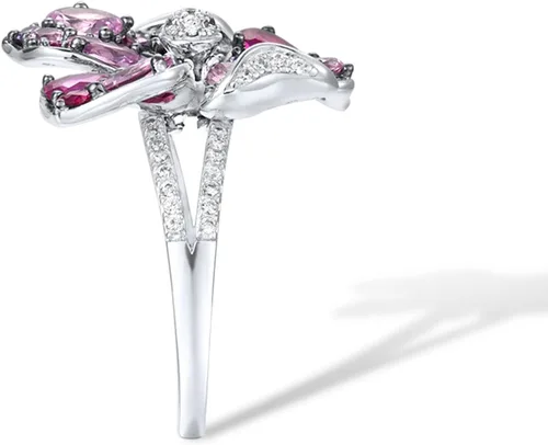 Miniatura 2 de Santuzza Anillo de plata de ley con piedras preciosas para mujer