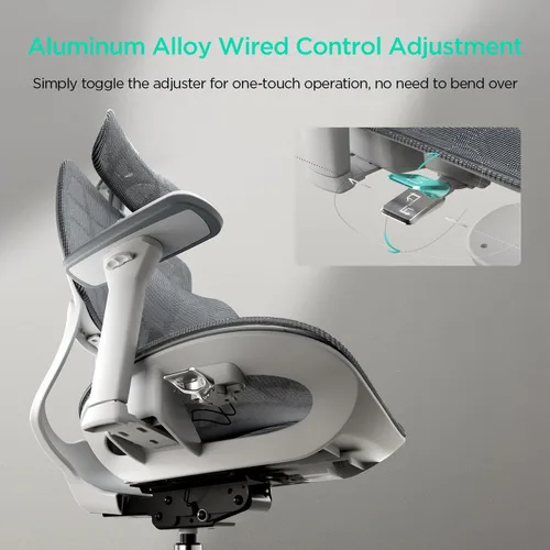 Miniatura 8 de Hbada E2 Silla de oficina ergonómica, silla de oficina de malla grande y alta con soporte lumbar dinámico de 6 vías, reposabrazos ajustables 3D