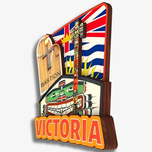 Miniatura 3 de Victoria Canada - Imán de madera para nevera, colección 3D, madera 3D, hecho a mano, recuerdos de la ciudad, imán para nevera, decoración del hogar