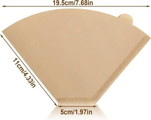 Miniatura 2 de 200 filtros de café de cono #4 para cafetera Ninja Dual Brew, filtros desechables de 8 a 12 tazas, filtros de papel de café marrón natural sin