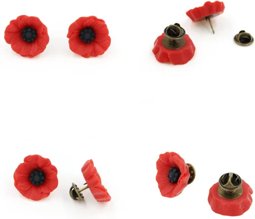 Miniatura 3 de Remembrance Day Poppy Brooch Poppy Flower Pin, Lest We Forget Canadian Poppy Day Gift Veterans Day Memorial Day Lapel Pin for Women Men