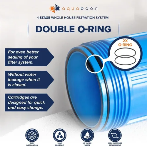 Miniatura 4 de Aquaboon 10x4.5 Carcasa para filtro de agua para toda la casa Filtro de agua certificado NSF para sistema de filtración con medidor y liberación