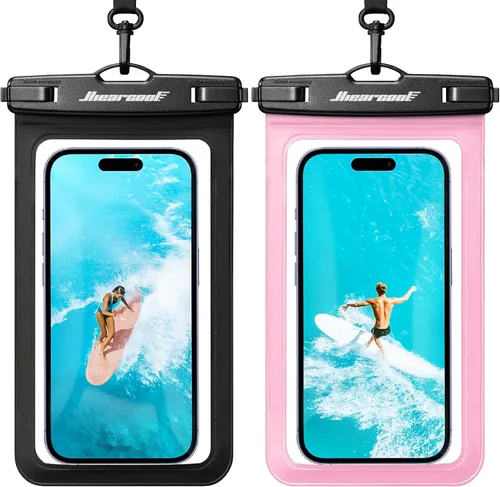 Miniatura 17 de Hiearcool Bolsa impermeable para teléfono, funda impermeable para teléfono con cordón cruzado compatible con iPhone 17, 16, 15, 14, 13 Pro Max de 2