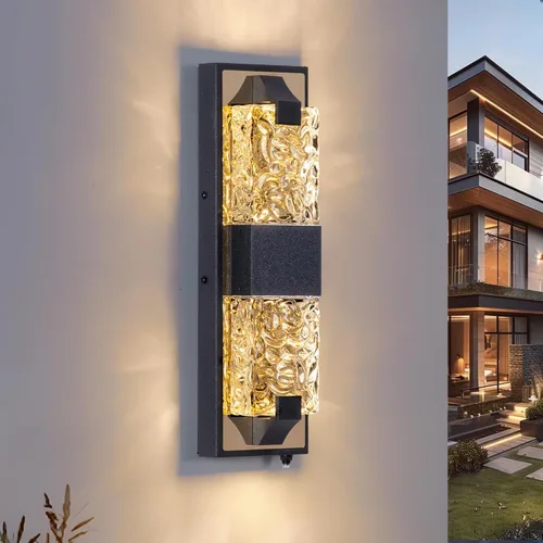 Miniatura 19 de Lámpara de pared inteligente para exteriores, lámpara exterior que cambia de color RGB, iluminación de pared exterior de carcasa de metal, luces