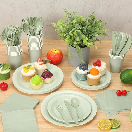Miniatura 3 de Dandat 350 piezas de decoración para despedida de soltera y baby shower, suministros de fiesta incluyen platos, vasos y juegos de servilletas