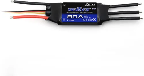 Miniatura 3 de ZTW Beatles G2 80A ESC con salida SBEC 8A/5,6V para avión RC de ala fija 2-6S o proyecto de bricolaje necesita controlador electrónico de velocidad..