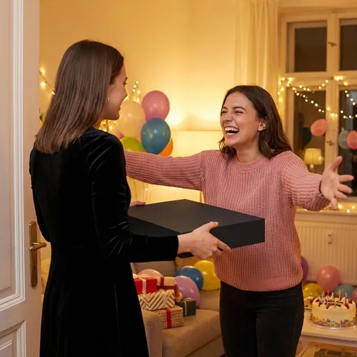 Miniatura 3 de JINMING 6 cajas de regalo extragrandes con tapas de 17 x 11 x 2.5 pulgadas para ropa, cajas de regalo negras, cajas de ropa para el día de la madre