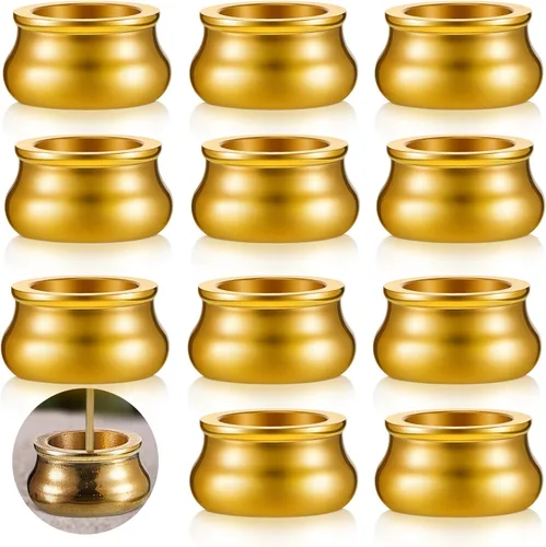 Miniatura 8 de Suclain 6 piezas de soporte para quemador de incienso, mini quemador de incienso, soporte de latón para palitos de metal dorado para meditación