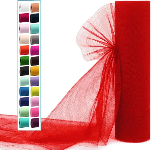 Miniatura 17 de Rollos de tela de tul dorado antiguo de 54 pulgadas por 10 yardas, rollo de tela de tul para bodas, decoraciones de Navidad, envoltura de regalos