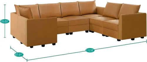 Miniatura 2 de Naomi Home Elizabeth - Sofá modular modular convertible en forma de U con diván de gran tamaño, para sala de estar grande, sofá seccional
