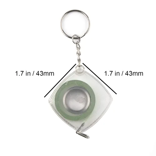 Miniatura 2 de WIN TAPE Mini cinta métrica de acero de 80 pulgadas, carcasa de plástico con llavero funcional Mini cinta métrica retráctil llavero