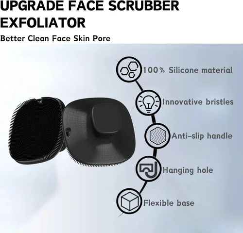 Miniatura 4 de Exfoliante facial de silicona suave para poros, cepillo de lavado facial manual, impermeable, limpieza para el cuidado de la piel, cepillos