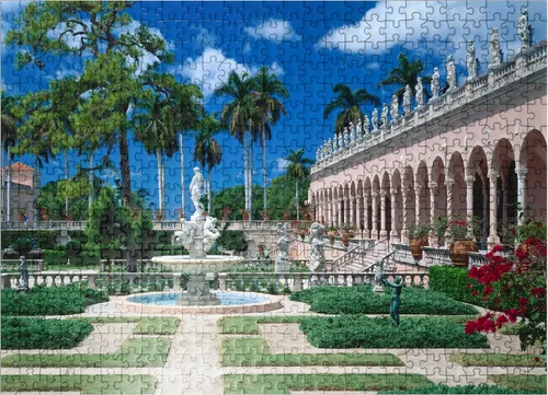 Miniatura 7 de MyPuzzle Inner Courtyard of The Ringling Museum of Art en Sarasota, Florida, Estados Unidos, rompecabezas prémium de 100 piezas para adultos