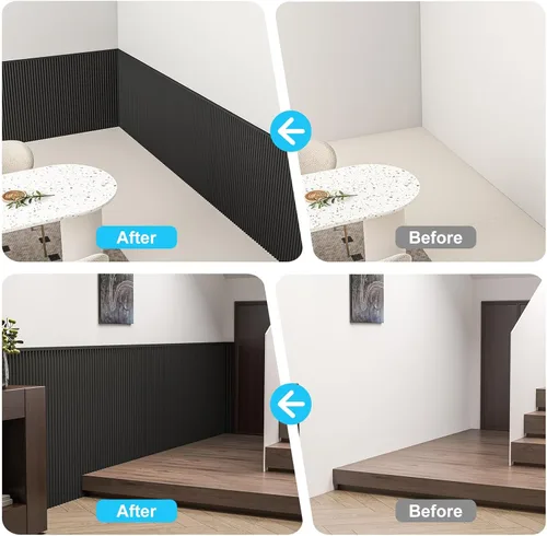 Miniatura 3 de Art3d Paneles de revestimiento de madera, tablero de pared de poliestireno con cuentas para decoración de pared interior, 79.3 pulgadas de ancho x