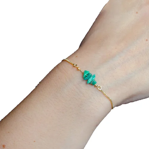 Miniatura 10 de Designs by Nature Gems Pulsera de piedra natal de cristal hecha a mano, pulsera de bolo de cadena deslizante ajustable, chapado en oro