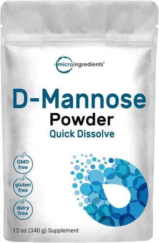Micro Ingredients Polvo de manosa D, suplemento de manosa pura, soluble en agua rápido, ayuda a la limpieza del tracto urinario y la salud de la