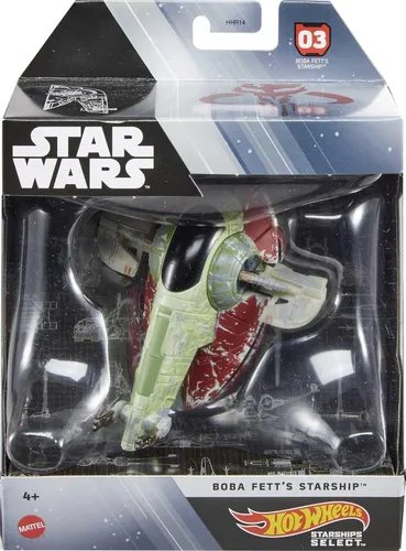 Miniatura 6 de Hot Wheels Star Wars Starships Selecciona la nave de Boba Fett, réplica coleccionable premium con parte móvil y soporte de exhibición