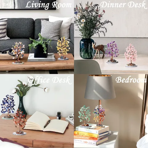 Miniatura 5 de Ciana Árbol de la vida de chakras, árbol de cristal de aventurina para energía positiva, piedras curativas, decoración de Feng Shui Árbol