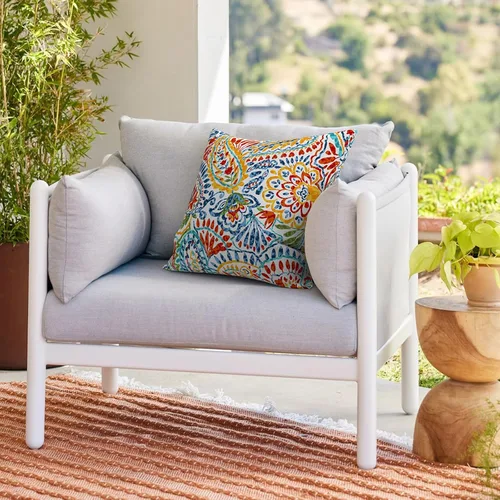 Miniatura 811 de Juego de 2 almohadas para exteriores de 16 x 16 pulgadas, repelentes al agua con interiores, para muebles de patio, hogar, jardín, geometría bohemia