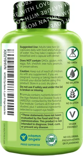 Miniatura 8 de NATURELO Vitaminas para los Ojos - Fórmula AREDS 2 Nutrientes con Luteína, Zeaxantina, Vitamina C, E, Zinc, Más DHA - Suplemento para Ojos Secos
