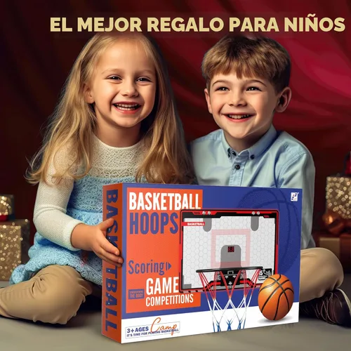 Miniatura 7 de HopeRock Indoor Basketball Hoop for Kids, Over The Door Mini Basketball Hoops, with LED Light, Scoreboard, Birthday Toys Gifts for 5 6 7 8 9 10 11
