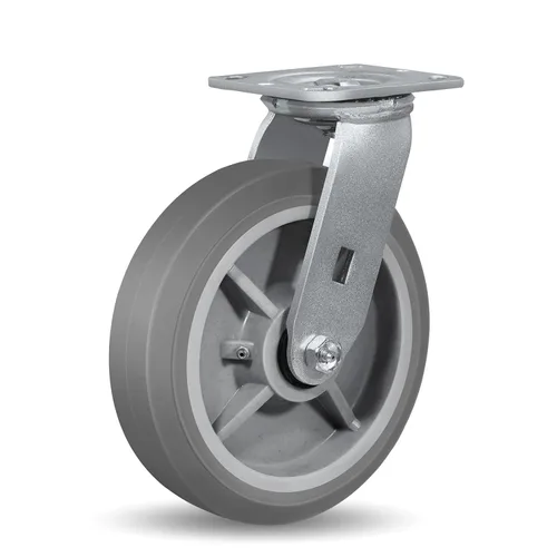 Miniatura 41 de Ruedas giratorias de alta resistencia 4x2, ruedas industriales, ruedas de goma (banda de rodadura plana), juego de 1 con capacidad de hasta 450