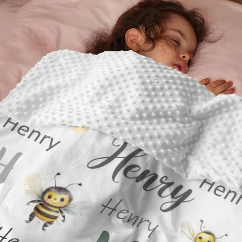 Miniatura 9 de Mantas de bebé personalizadas para niñas, manta de oso de bebé, manta de bebé de felpa suave Minky con nombre que recibe mantas para niñas, recién
