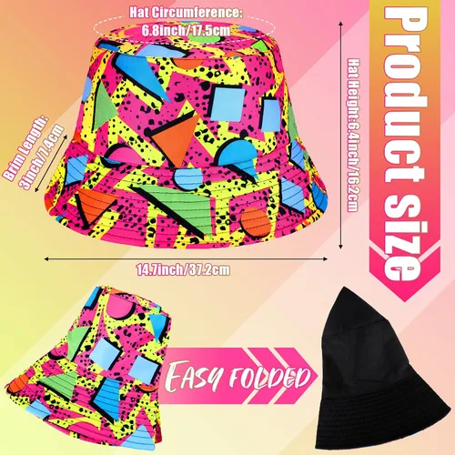 Miniatura 2 de JenPen Juego de 2 sombreros tipo cangurera de los años 80 y 90 para hombres y mujeres, accesorios retro para fiestas deportivas de verano