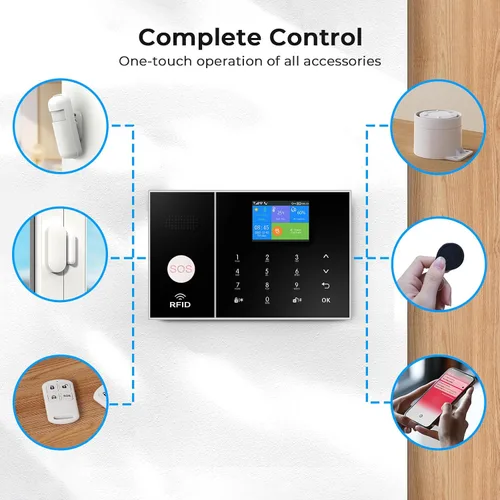Miniatura 2 de Sistema de alarma de seguridad PGST 99+3 zonas, marcación automática, WiFi+GSM/4G, sistema de alarma inalámbrica GSM para casa, antirrobo, kit