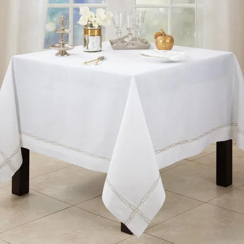 Miniatura 3 de SARO LIFESTYLE Elegante mantel bordado, dorado, 72