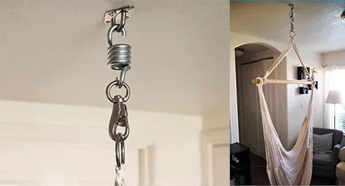 Miniatura 6 de Muelle de alta resistencia de 1100 libras 4 pulgadas para silla de hamaca – Gancho de resorte oscilante para patio columpio al aire libre