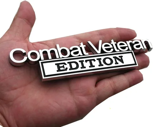 1 emblema de edición de veterano de combate, calcomanías en relieve 3D, calcomanías exteriores para camionetas, insignias de repuesto para F150 F250