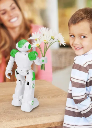 Miniatura 7 de KingsDragon - Robot RC, juguetes para niños con gestos y detección, robot inteligente a control remoto para niños de 4 a 8 años, regalo de Verde