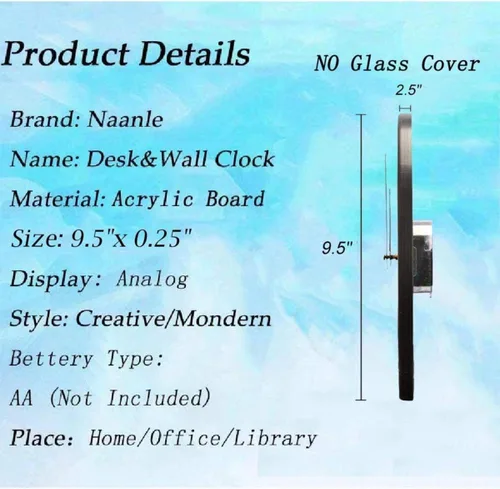 Miniatura 2 de Naanle Golden Bee - Reloj de pared redondo con patrón de insectos, silencioso de 9.5 pulgadas, funciona con pilas, de cuarzo, analógico, silencioso