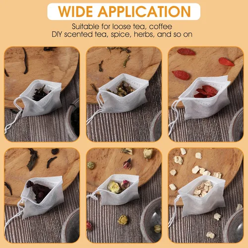 Miniatura 6 de 1000 bolsas de té vacías desechables para té de hojas sueltas, bolsas de té, café, bolsas de filtro, infusor para té suelto, café, especias