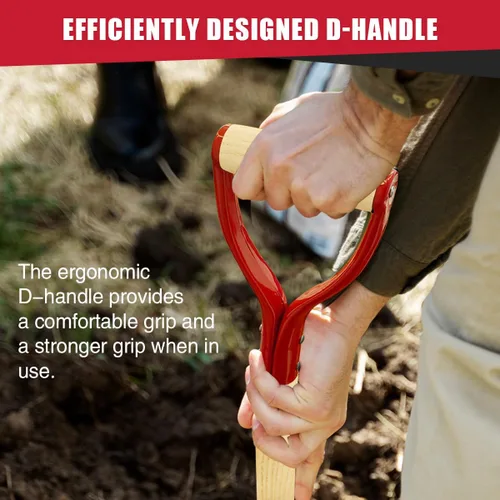 Miniatura 4 de VNIMTI Pala para Excavar, Pala Resistente con Mango en D de Madera, Pala Plana Cuadrada para Jardinería y Bordeado, 45 Pulgadas