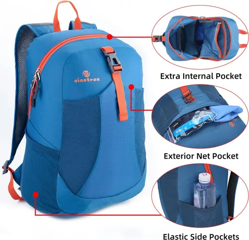 Miniatura 3 de Sinotron - Mochila de senderismo ligera y plegable de 22 l, mochila pequeña de senderismo, mochila de día para mujeres, hombres, viajes, camping