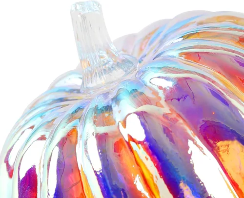 Miniatura 6 de Romingo Luz de calabaza de cristal de mercurio con temporizador para decoraciones de calabaza de Halloween, decoración de otoño y Acción de Gracias