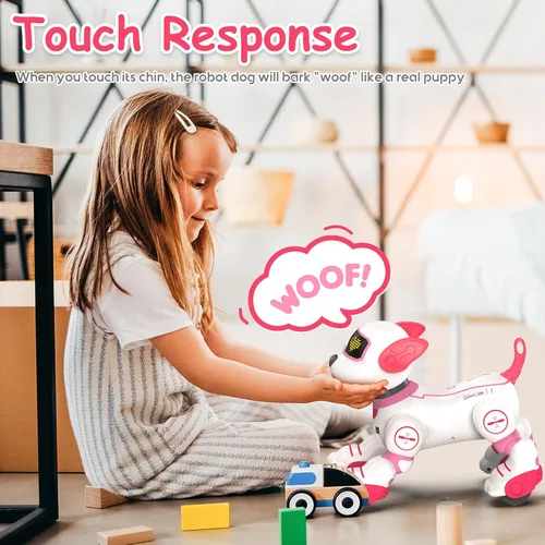 Miniatura 3 de SONOMO Juguete de Perro Robot con Control Remoto, Juguetes de Cachorro Robótico Interactivos - Robot Perro de Acrobacias Divertido y Programable