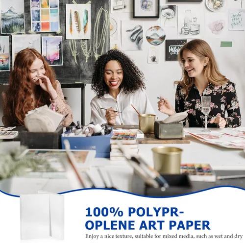 Miniatura 5 de Fuutreo 20 hojas de papel de acuarela grande de 140 libras, papel de dibujo pesado para pintura blanca, suministro de arte para principiantes