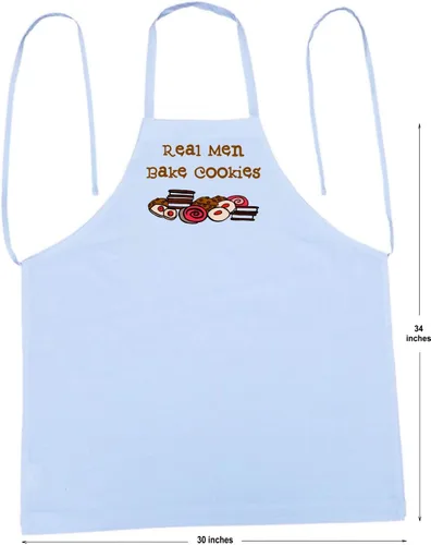 Miniatura 5 de CoolAprons Delantal blanco divertido para hombres reales que hornean galletas – Regalo de cocina y repostería para papás, esposos, novios o hombres