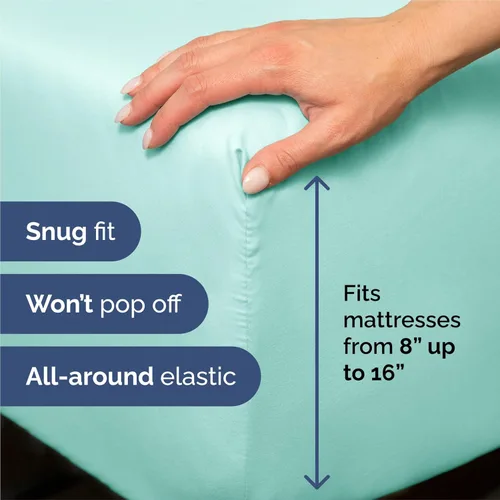 Miniatura 3 de Juego de sábanas tamaño King de 4 piezas, cómodo, transpirable y refrescante, ropa de cama de lujo de hotel para mujeres, hombres, niños, 22 - Spa