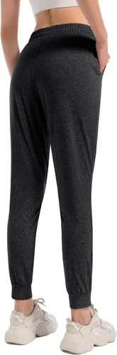 Miniatura 3 de HARTPOR Pantalones deportivos de algodón para mujer, pantalones deportivos para yoga, pantalones deportivos casuales para correr con bolsillos
