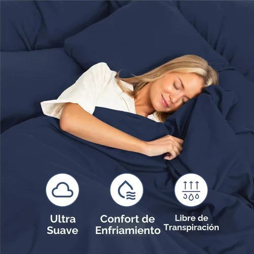 Miniatura 4 de Juego de sábanas de 4 piezas tamaño completo - Cómodas, transpirables y refrescantes - Juego de sábanas de lujo hotelero para mujeres, hombres, 18