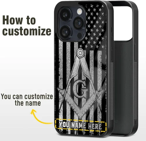 Miniatura 6 de Fundas de teléfono personalizadas con nombre de hermano, regalos masónicos para hombres para iPhone 11 12 13 14 15 16 Pro Max Plus Mini X Xs Xr