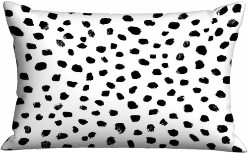 Mugod Funda de cojín con diseño de lunares negros, sin costuras, para cama, sofá, oficina, 20 x 30 pulgadas