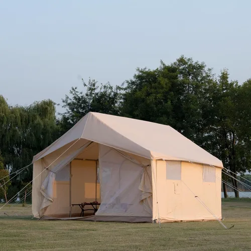 Miniatura 6 de WaldZimmer Cotton Canvas Wall Tent with Rain Canopy Waterproof Outdoor Tent for Hunting Family 4 Season Camping Tent Heavy Duty Steel Frame&PVC