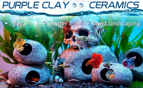 Miniatura 3 de Ameliade Decoraciones de acuario, accesorios de pecera de cueva, decoración de roca para cíclidos de camarones, reproducción de pecera pequeña