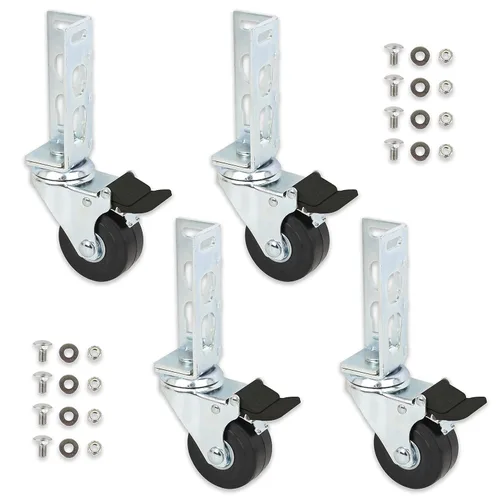 Miniatura 7 de 4 ruedas giratorias para almacenamiento (se adaptan a estantes autobloqueantes sin tornillos) (3 pulgadas (capacidad total máxima de 500 libras))